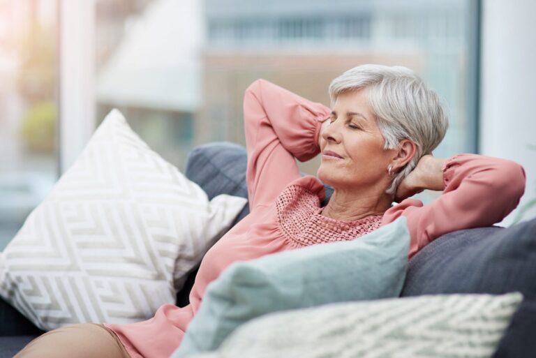 Client relaxing during a wellness session